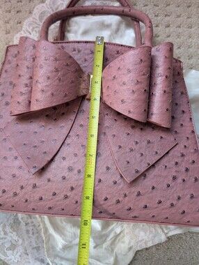 Pink Bow Accent Women's Handbag